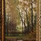 1950s Landscape, Framed Forest Landscape Oil Painting, Forest Oil Painting