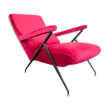Velvet reclining armchair 1950