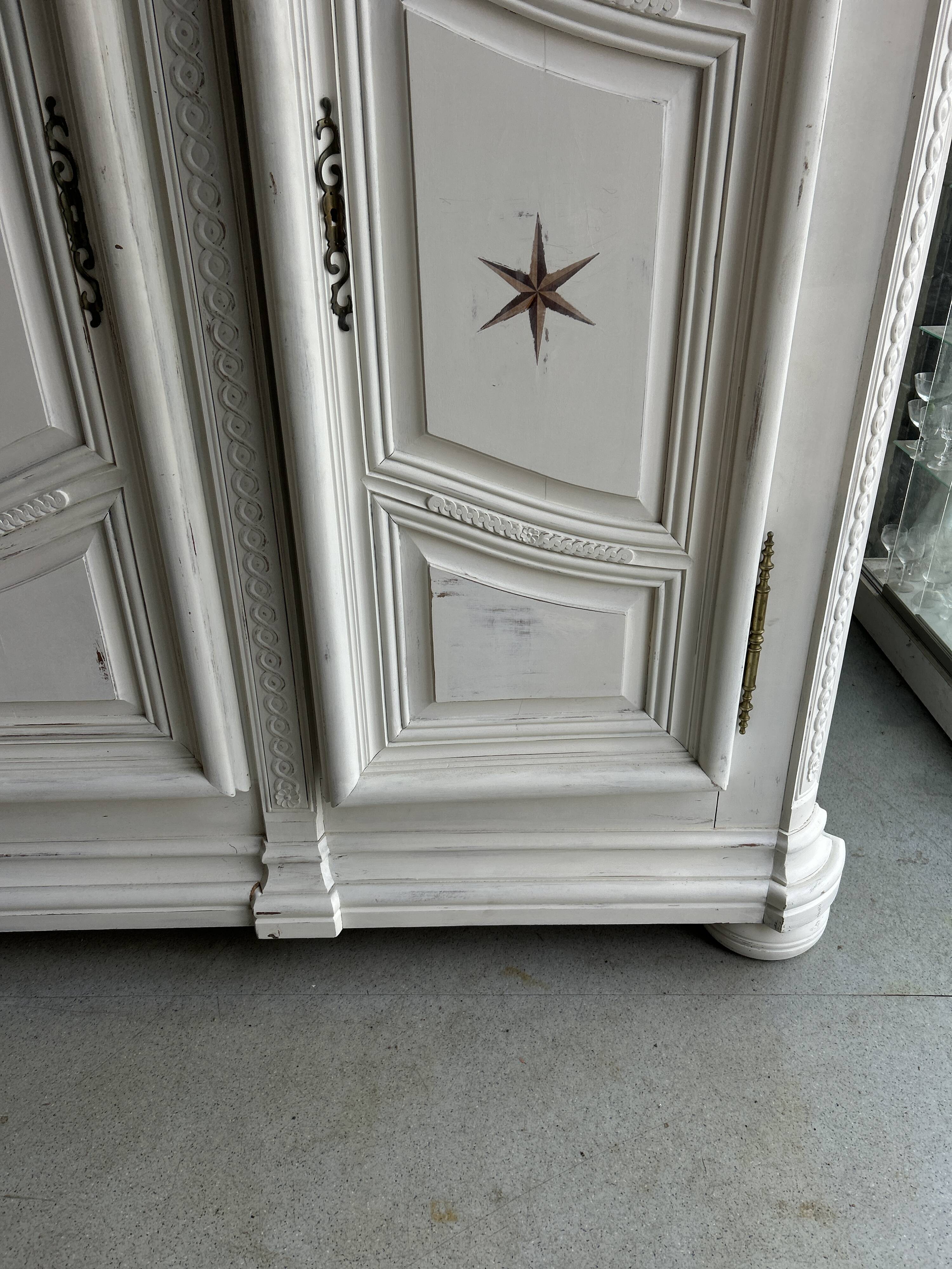 Two-door painted wardrobe, Louis XIV style, Alsatian regional work.
