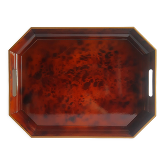 Octagonal tray with vintage faux scale effect