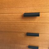 Vintage chest of drawers 1980's blond beech 5 drawers