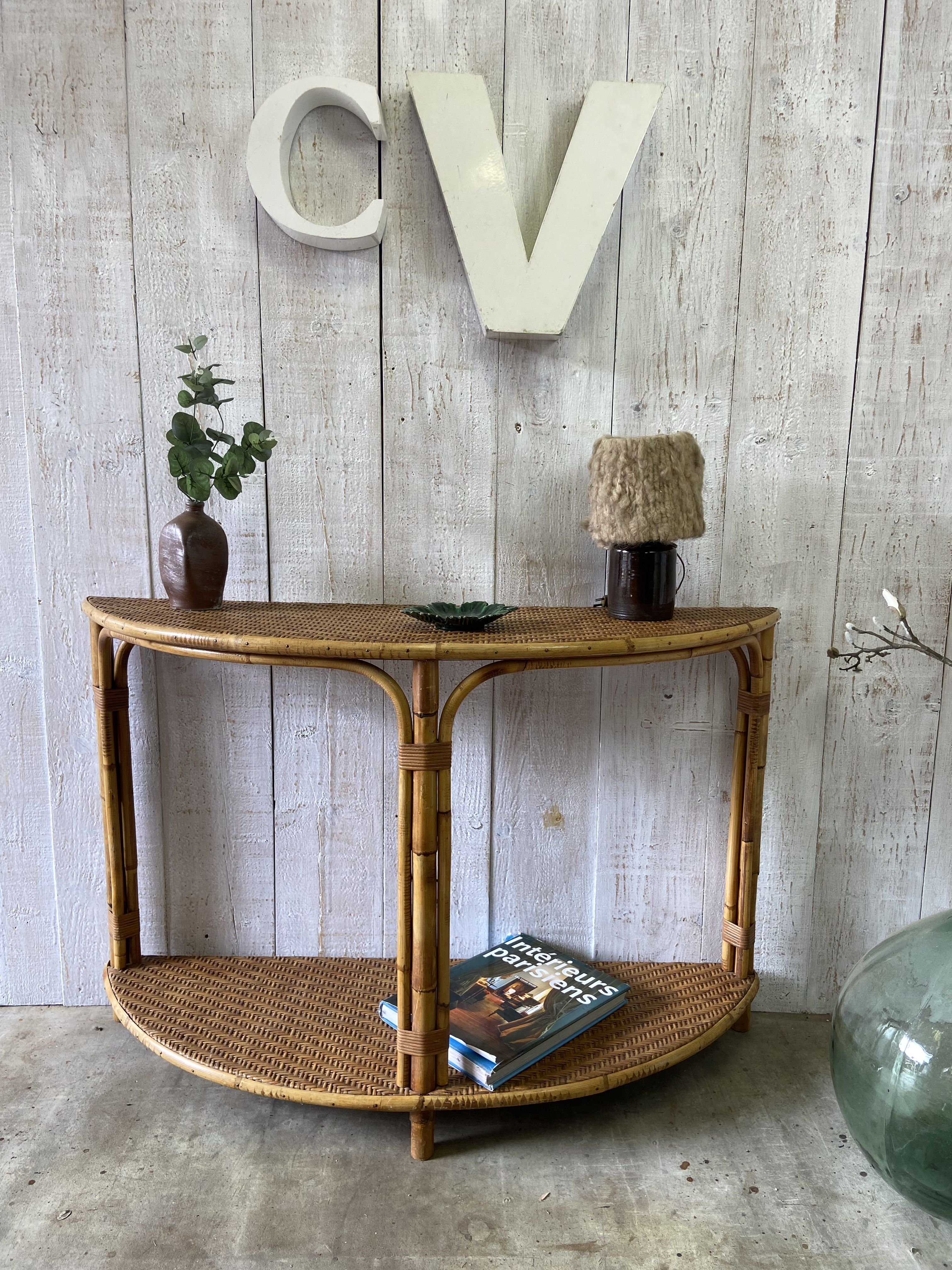 Console en rotin vintage | Selency