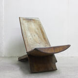 Vintage solid wood lounge chair, 1960’s