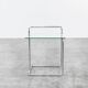 End table in glass and chrome 80s