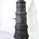 Workshop cast iron stove, late 19th century, raw wabi-sabi design.