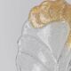 Vintage Murano glass table lamp – leaf-shaped glass with a gold metal base – Italy 1980s