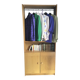 Dressing vintage Scandinavian style in light wood with wardrobe and cupboard.