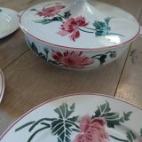 12 antique flat plates + HBCM soup tureen