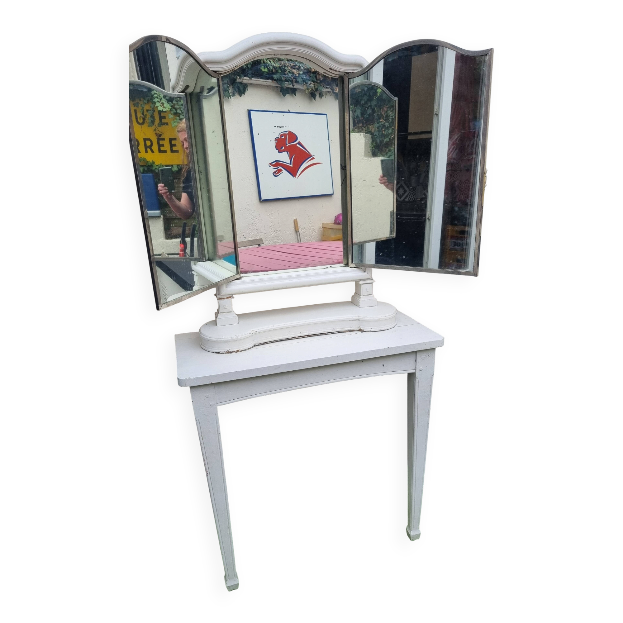 Triptych Hairdresser Mirror Brot Paris – Clear period glass