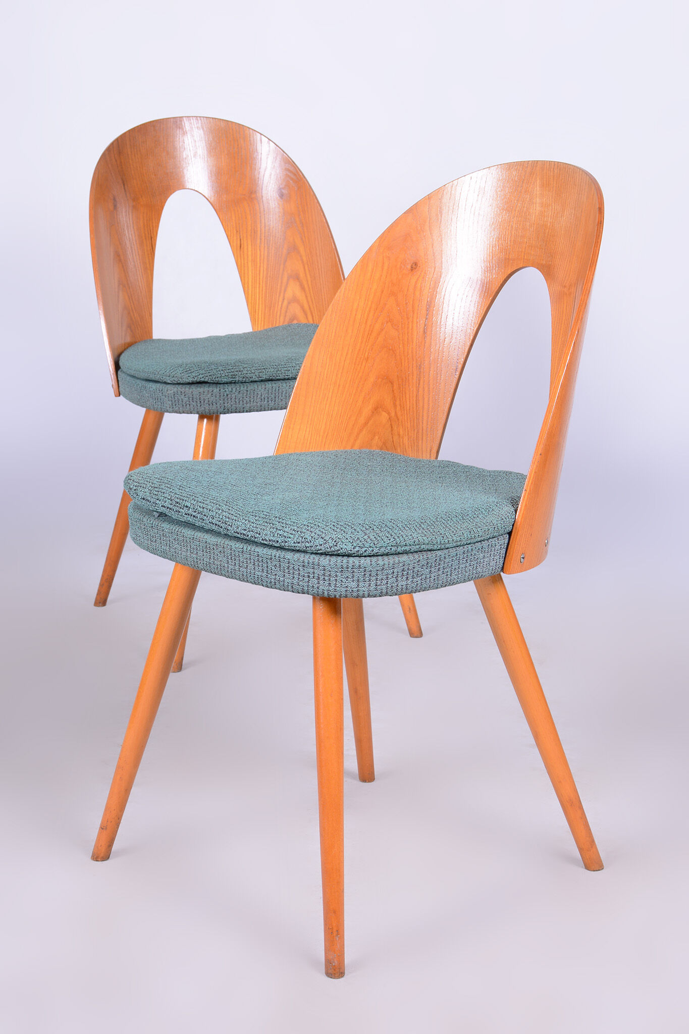 Four Original Midcentury Chairs, Ash, Antonin Suman, Czechia, 1930s