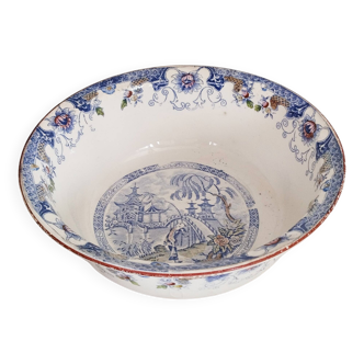 Sarreguemines earthenware salad bowl U and G, Japanese motif