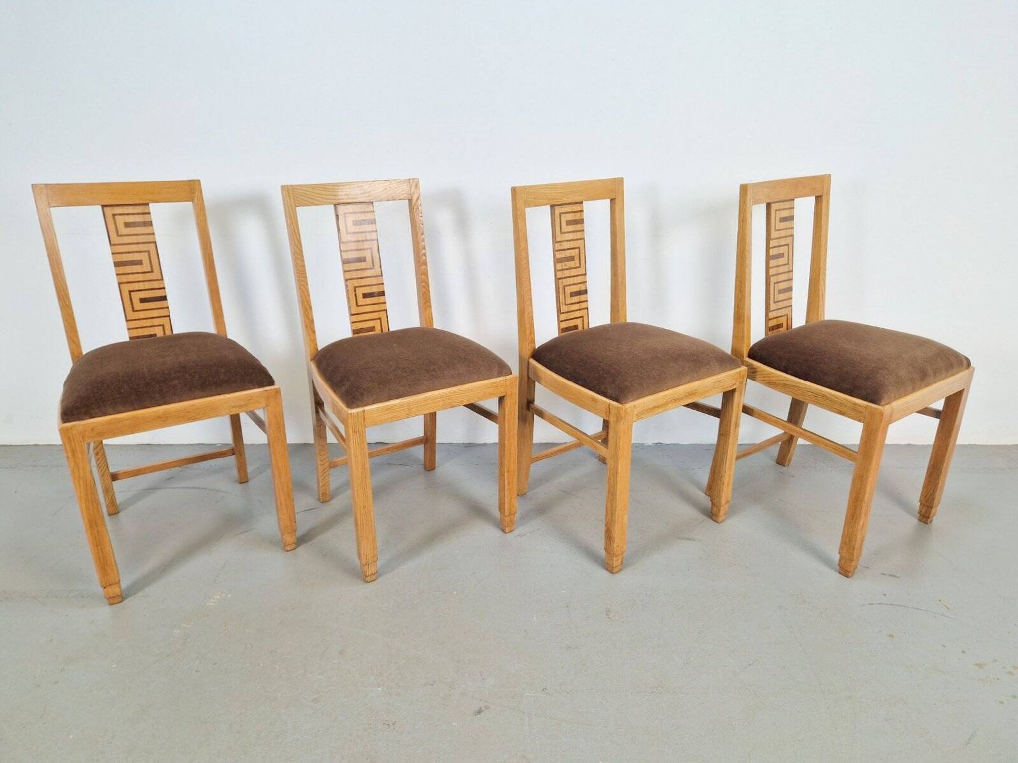 Chaises de salle à manger Arts et Métiers, années 1930, ensemble de 4