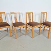 Chaises de salle à manger Arts et Métiers, années 1930, ensemble de 4