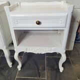 Pair of white patinated Louis XV style bedside tables