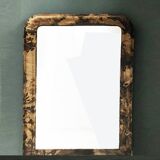 Large antique mirror with upholstered frame  92x128cm