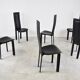 Vintage black leather dining chairs,  1980
