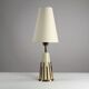 Cream & brass table lamp, Italian modernist, 1950s