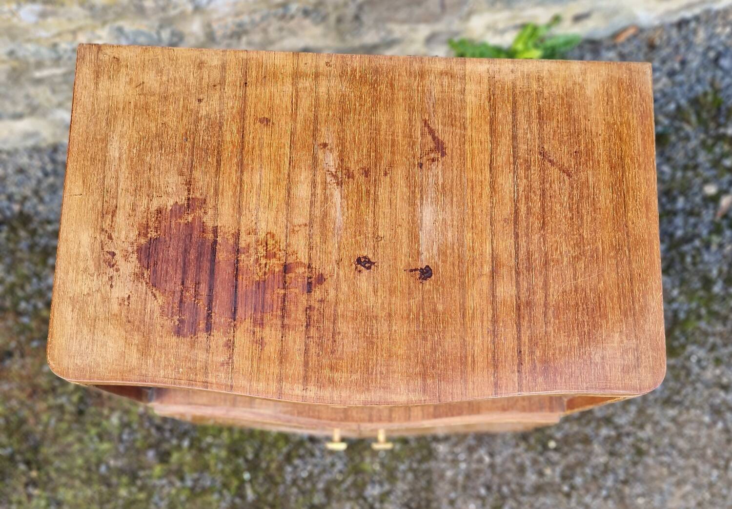 Bedside table in varnished wood veneer, 1950s-1960s