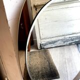 Beveled mirror, smoked glass frame, 1970