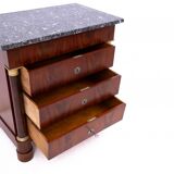 Antique chest of drawers with stone top, France, circa 1880. After restoration.