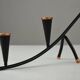 Black Painted Metal Candle Holder with Copper Detailing – Gunnar Ander for Ystad-Metall, Sweden, 1950s
