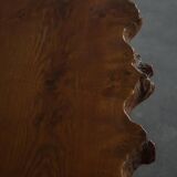 Mid-century Scandinavian coffee table made of solid elm wood, wabi-sabi style, 1960s.