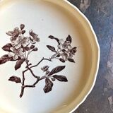 Large Creil & Montereau fruit bowl in brown ironstone