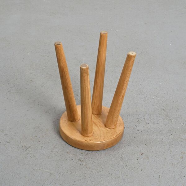 Tabouret en pin par René Martin, France, vers 1965