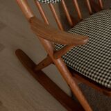 Vintage Danish Teak Rocking Chair Model 182 Frank Reenskaug Bramin, 1950s