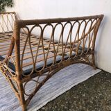 Vintage rattan bed