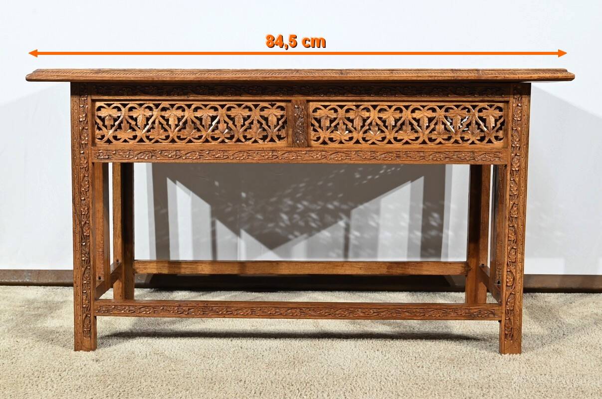 Table Orientale Pliante en Bois Exotique – Début XXe
