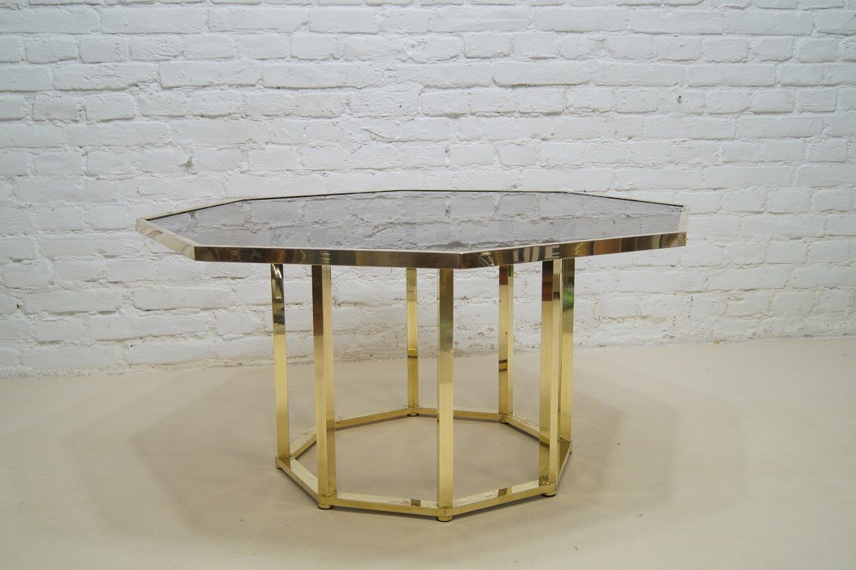 Brass  Italian coffee table by Romeo Rega, 1970s