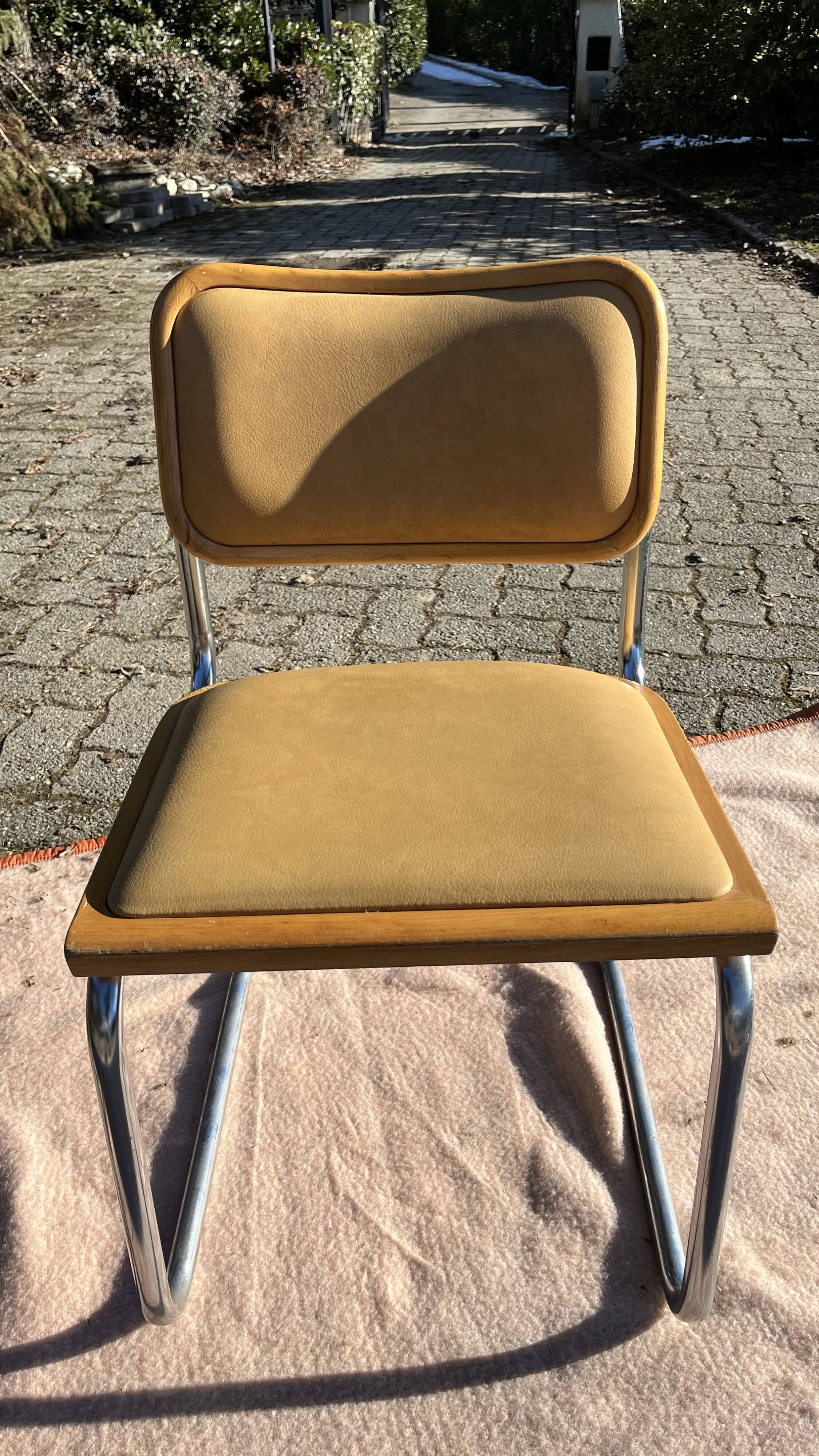 Pair vintage sled reception chairs