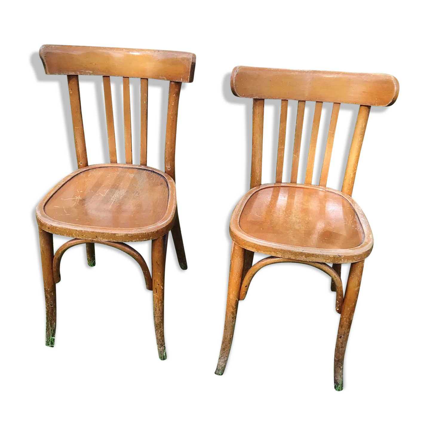 Lot of two wooden bistro chairs
