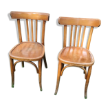 Lot of two wooden bistro chairs