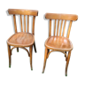Lot of two wooden bistro chairs