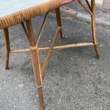 Vintage bamboo & rattan table 1950
