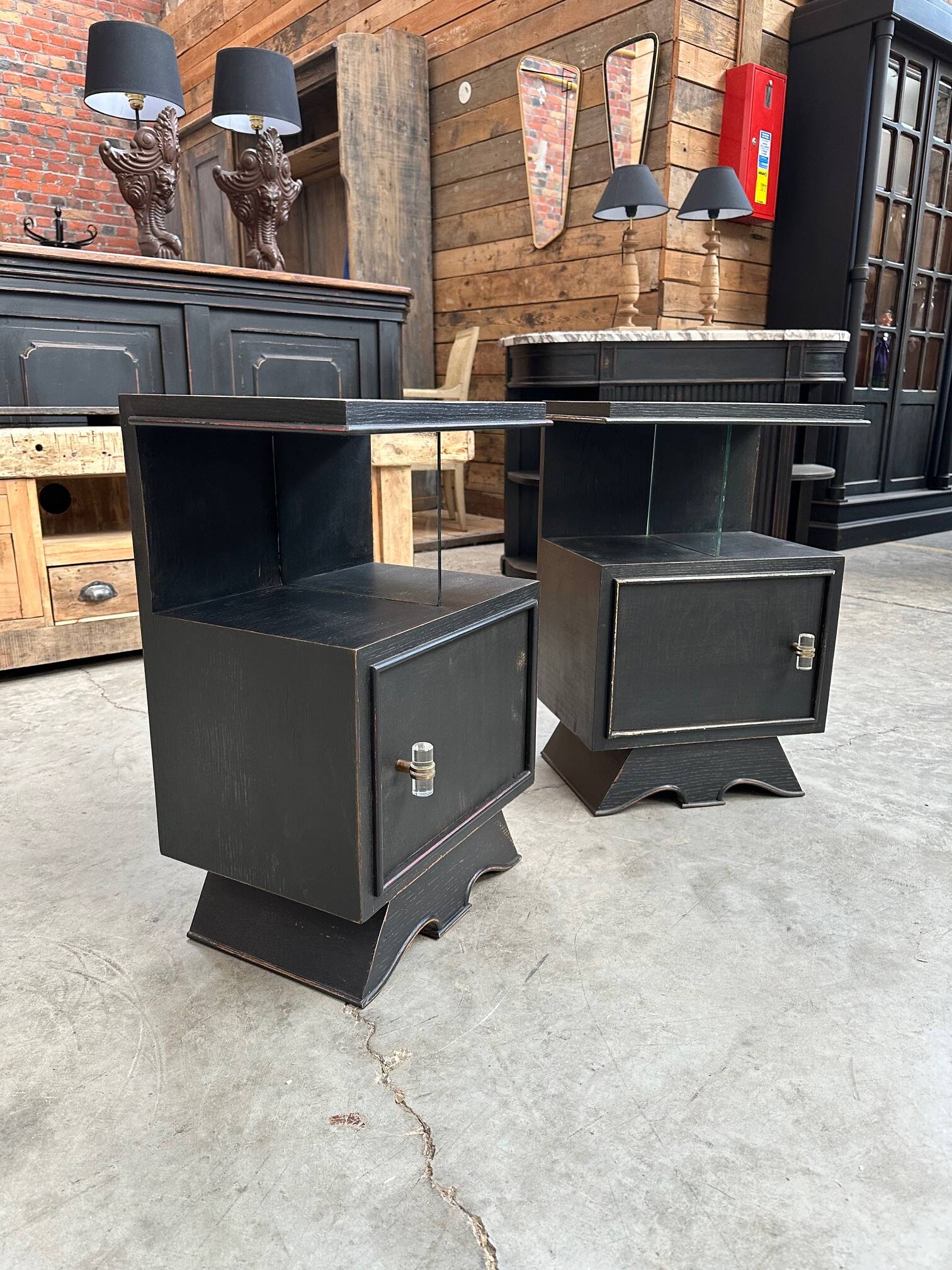 Pair of 1940s bedside tables