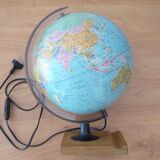 Illuminated globe world map