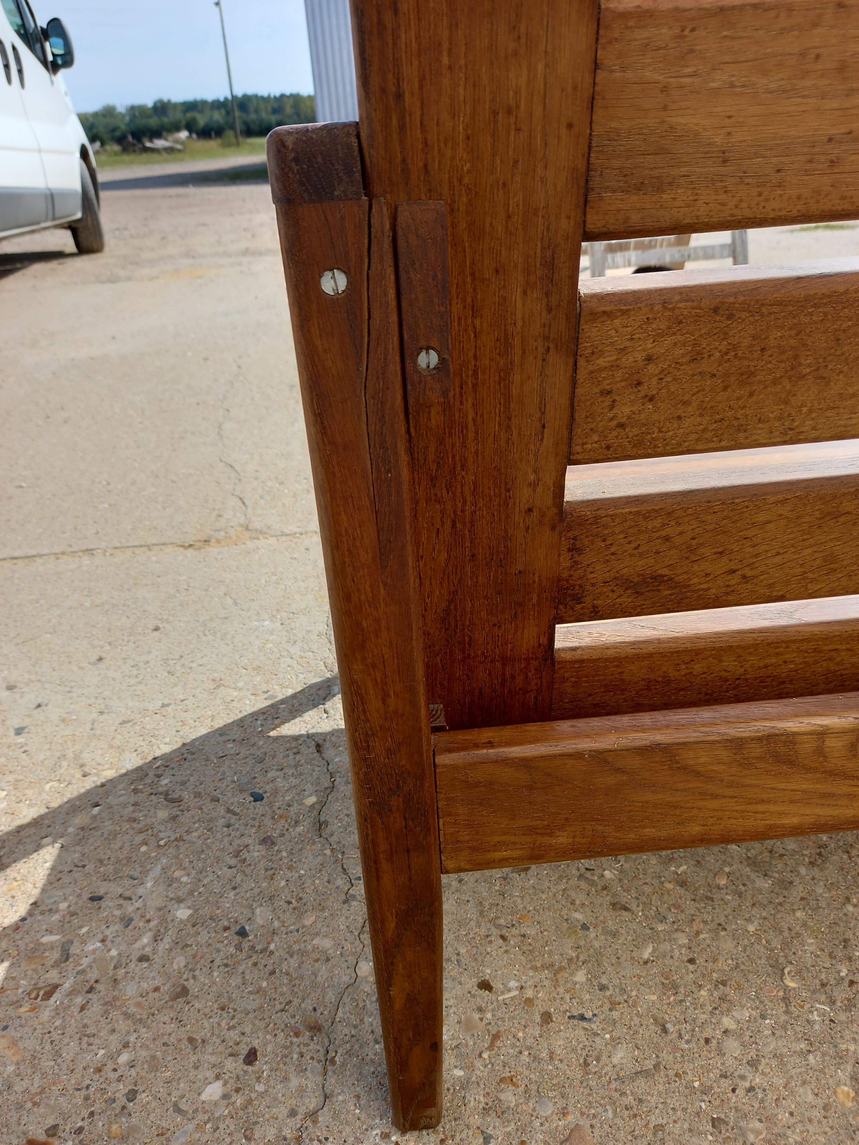 Scandinavian style oak bench in the 60s