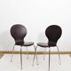 Set of 4 "ant" chairs, vintage, Diego model. Stackable, dark burgundy color.