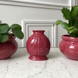 Mantelpiece (cache-pots, vase) plum color 1930s