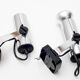 Pair of vintage chrome wall lamp