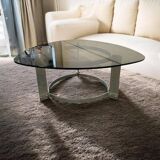 Table basse à café vintage en verre