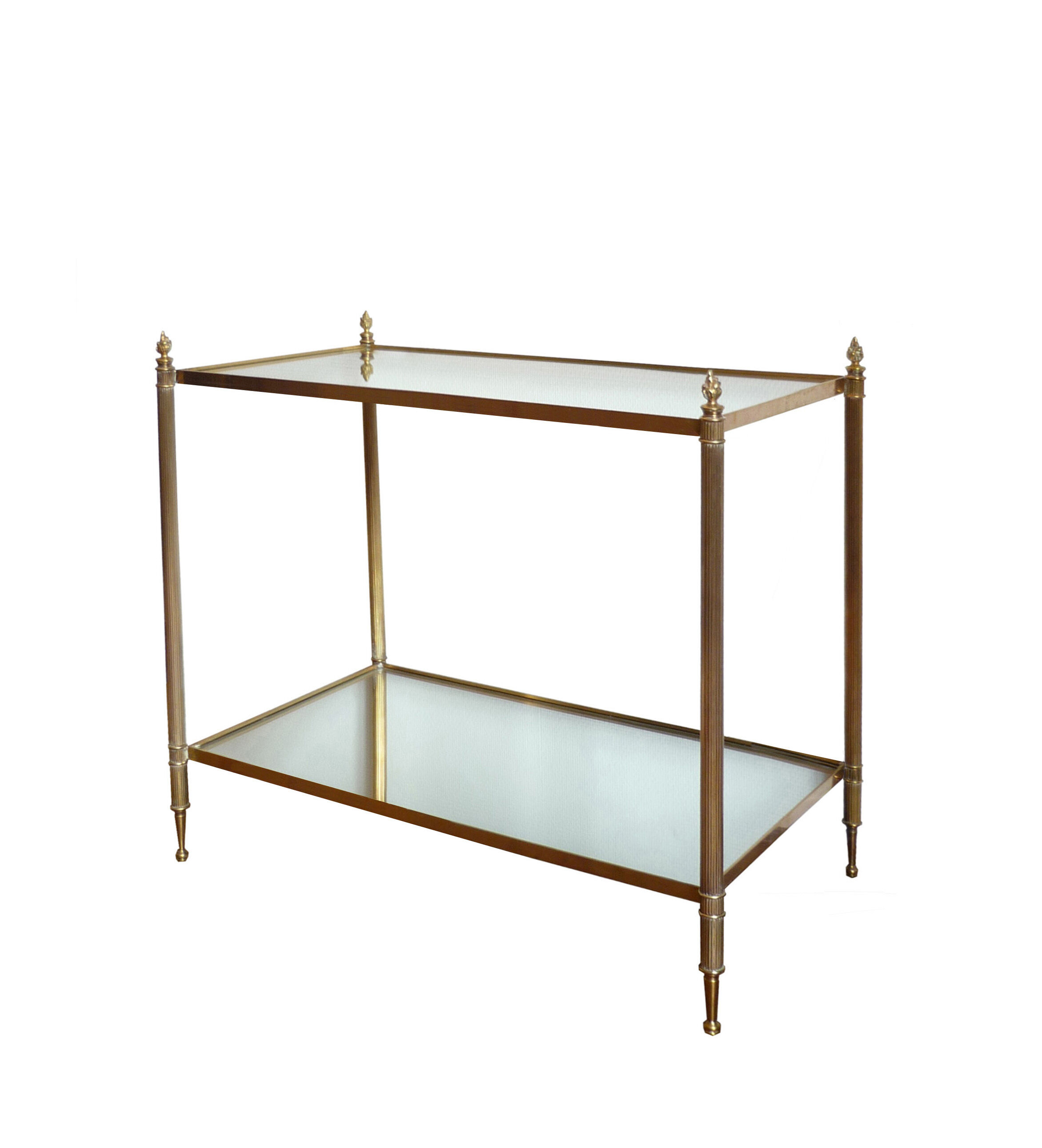 Bronze side table and brass