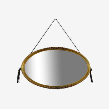 Miroir doré ovale ancien 84x51cm