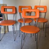 Set of 4 chairs 70s in skaï