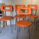 Set of 4 chairs 70s in skaï