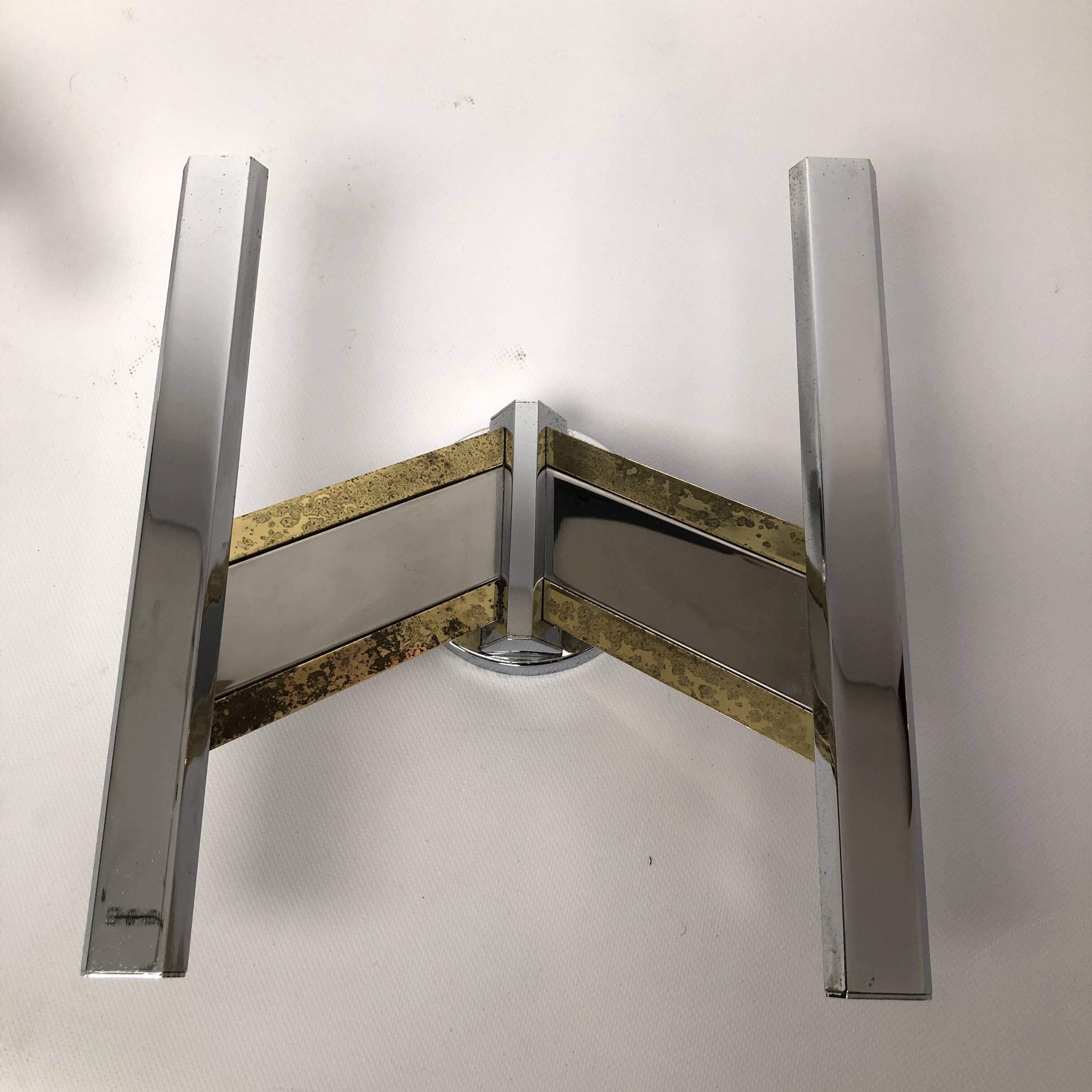 Pair of brass and chrome sconces from Sciolari 70