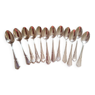 12 Coffee spoon in silver metal. Art Deco.